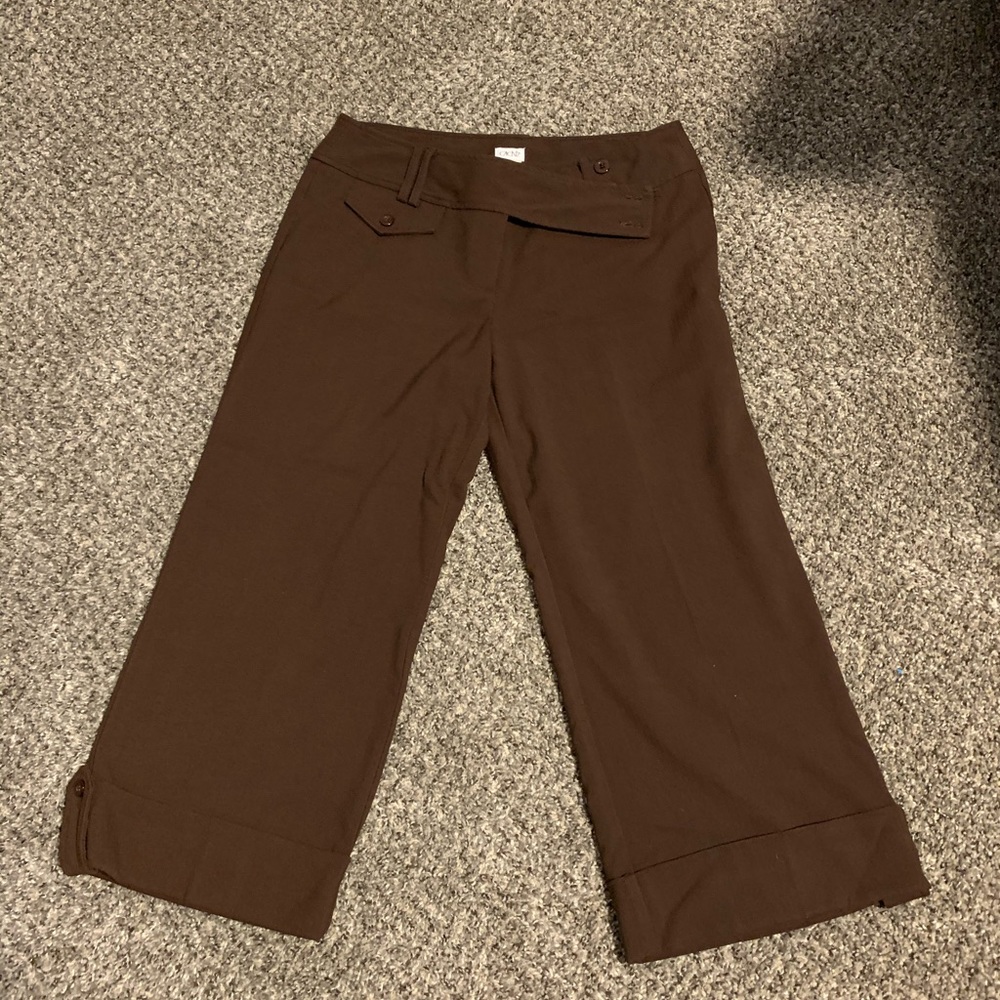 Cache 3/4 length brown dress pants